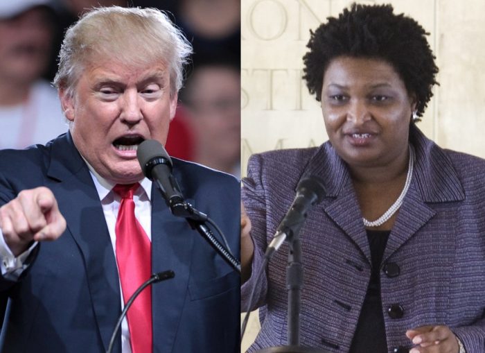 Donald Trump, Stacey Abrams | Fotos: Flickr y Wikicommons