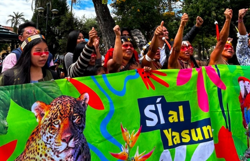 Encuentro por el Yasuni en Cuanca, Ecuador, julio de 2023. Foto de Helena Gualinga