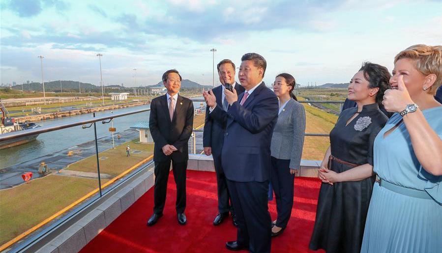 Presidente chino visita el Canal de Panamá. 2024. Foto: Xinhua Net