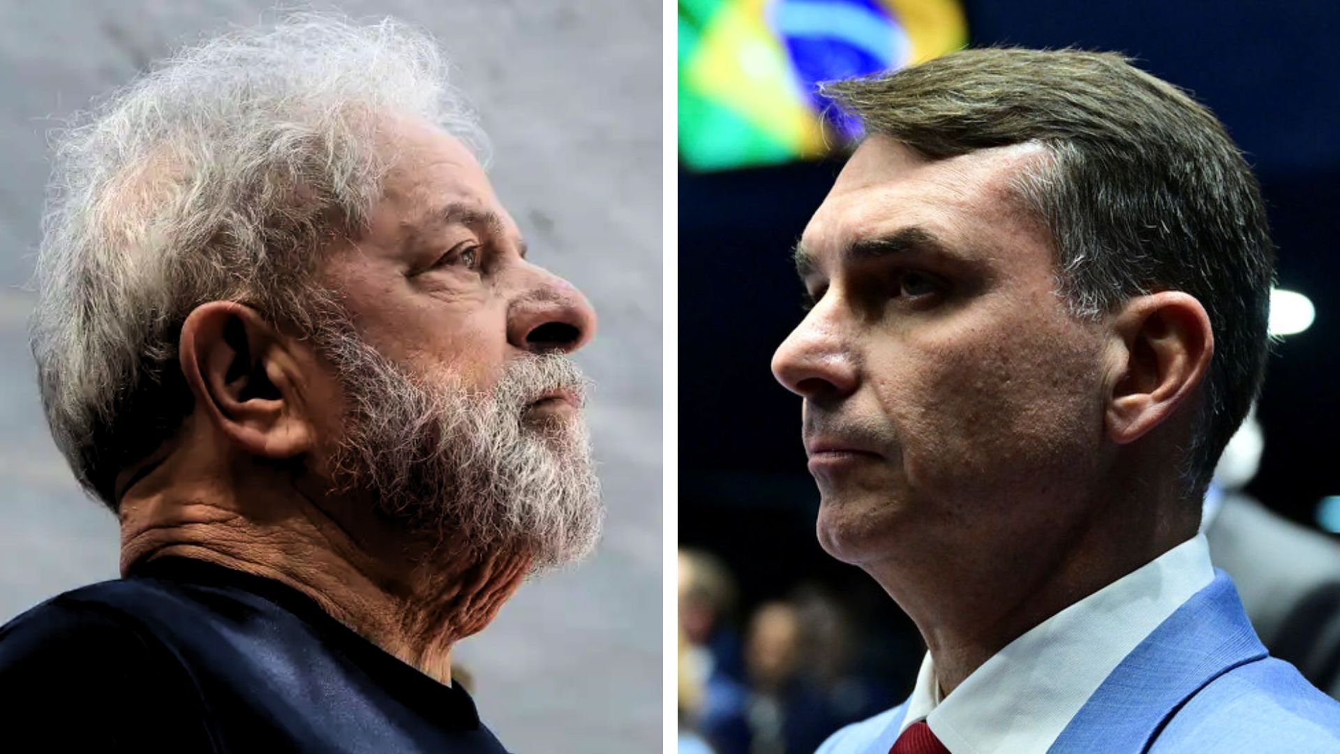 Lula da Silva y Flávio Bolsonaro.