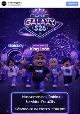Fuente: Instagram @samsungpe Samsung Perú
