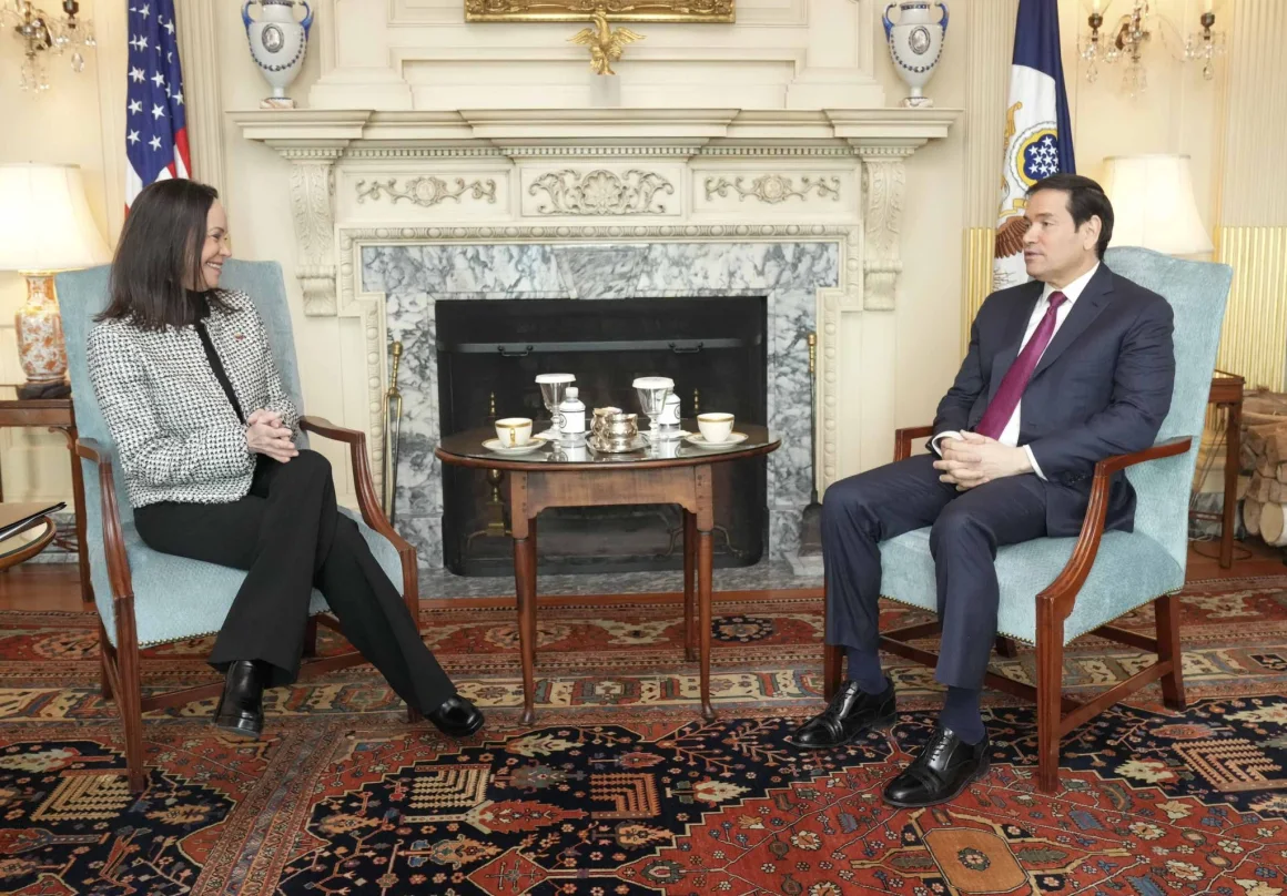 María Corina Machado y Marco Rubio una reunión en Washington. @MariaCorinaYA