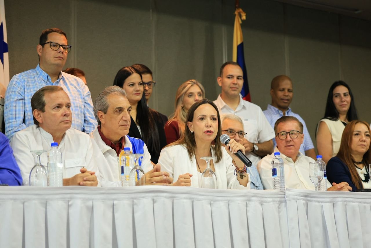 María Corina Machado en la presentación del Manifiesto de Panamá. Foto: Vente Venezuela