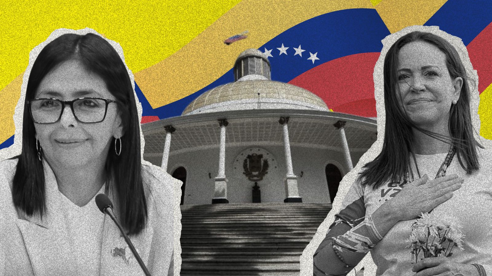 Rol de los partidos políticos en Venezuela. María Corina Machado y Delcy Rodríguez.