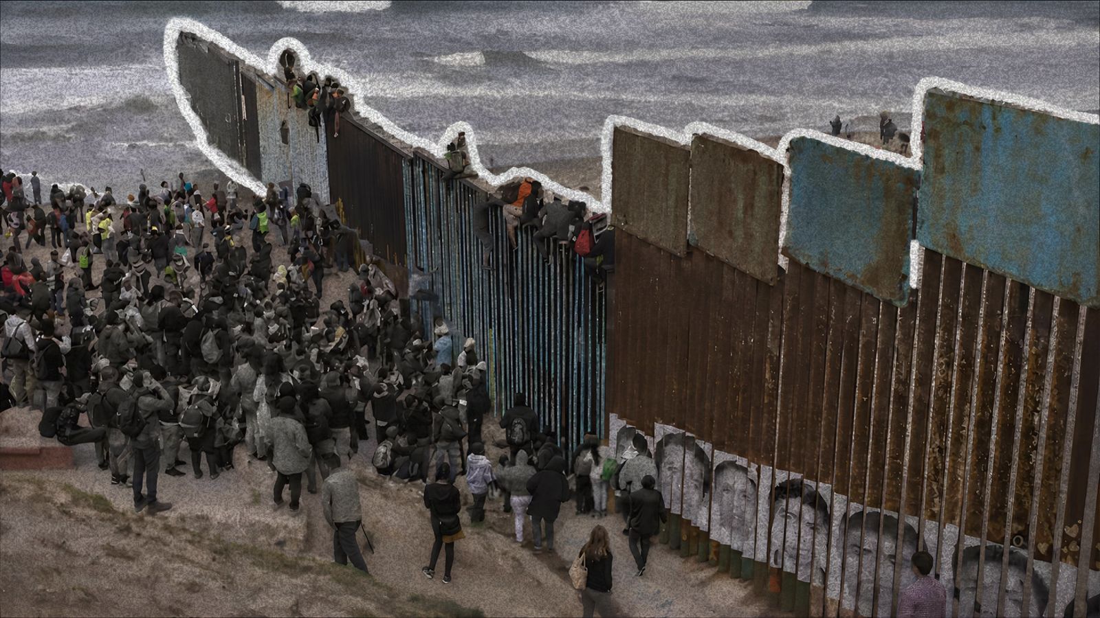 Migración desde México con la frontera de EEUU.