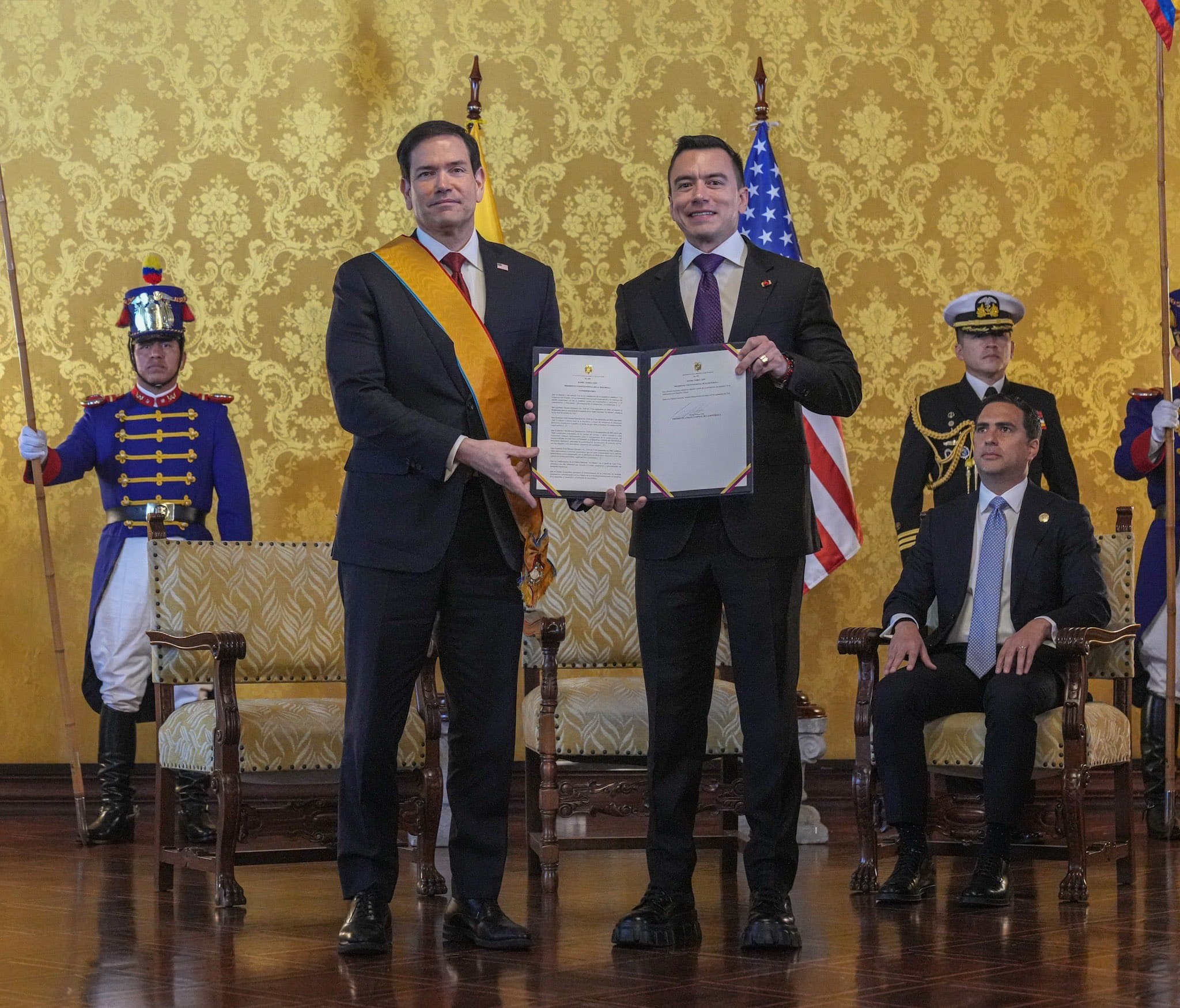 Marco Rubio con Daniel Noboa en Ecuador