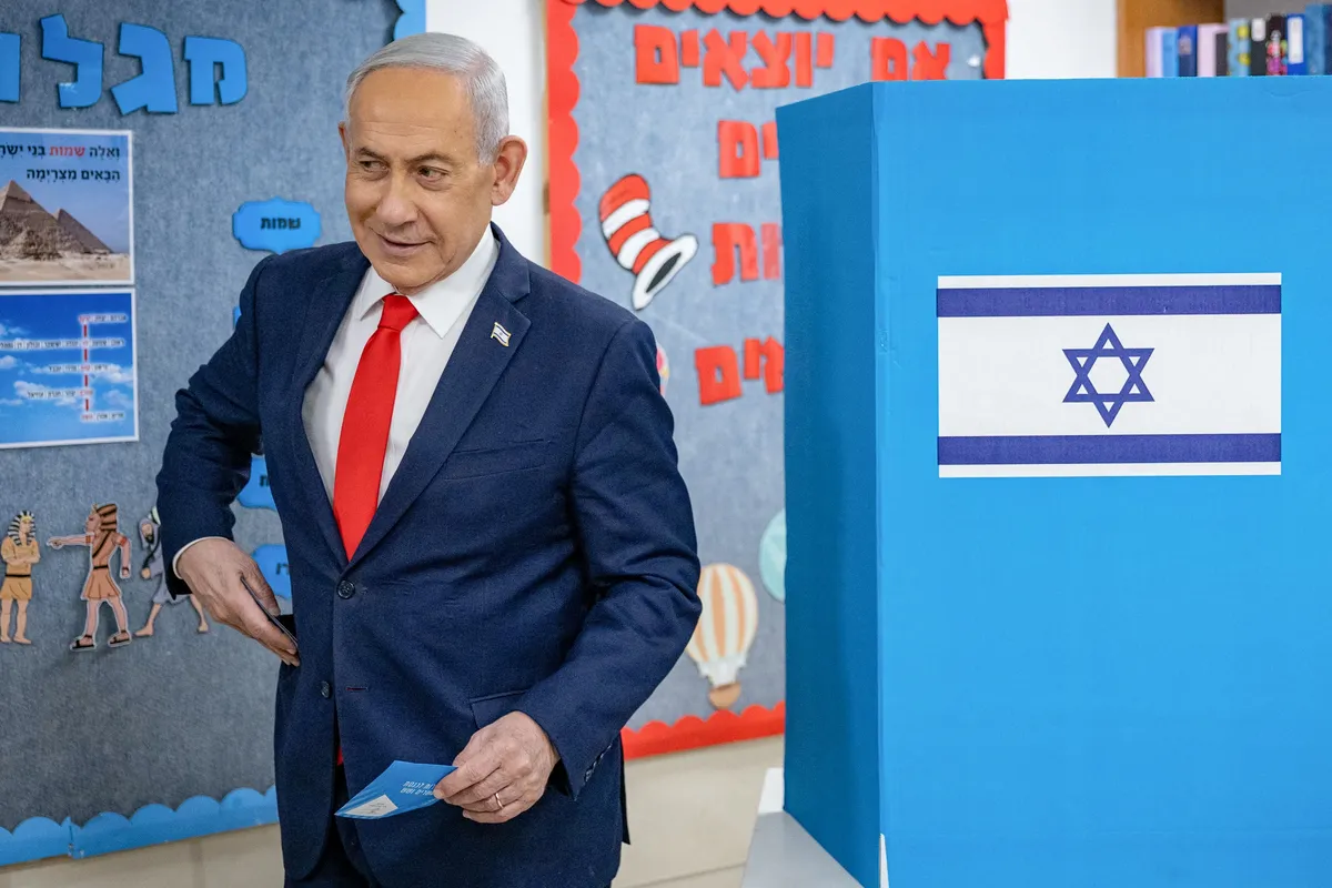 Benjamin Netanyahu, 27 de octubre, tras votación en Jerusalén. Foto- AFP